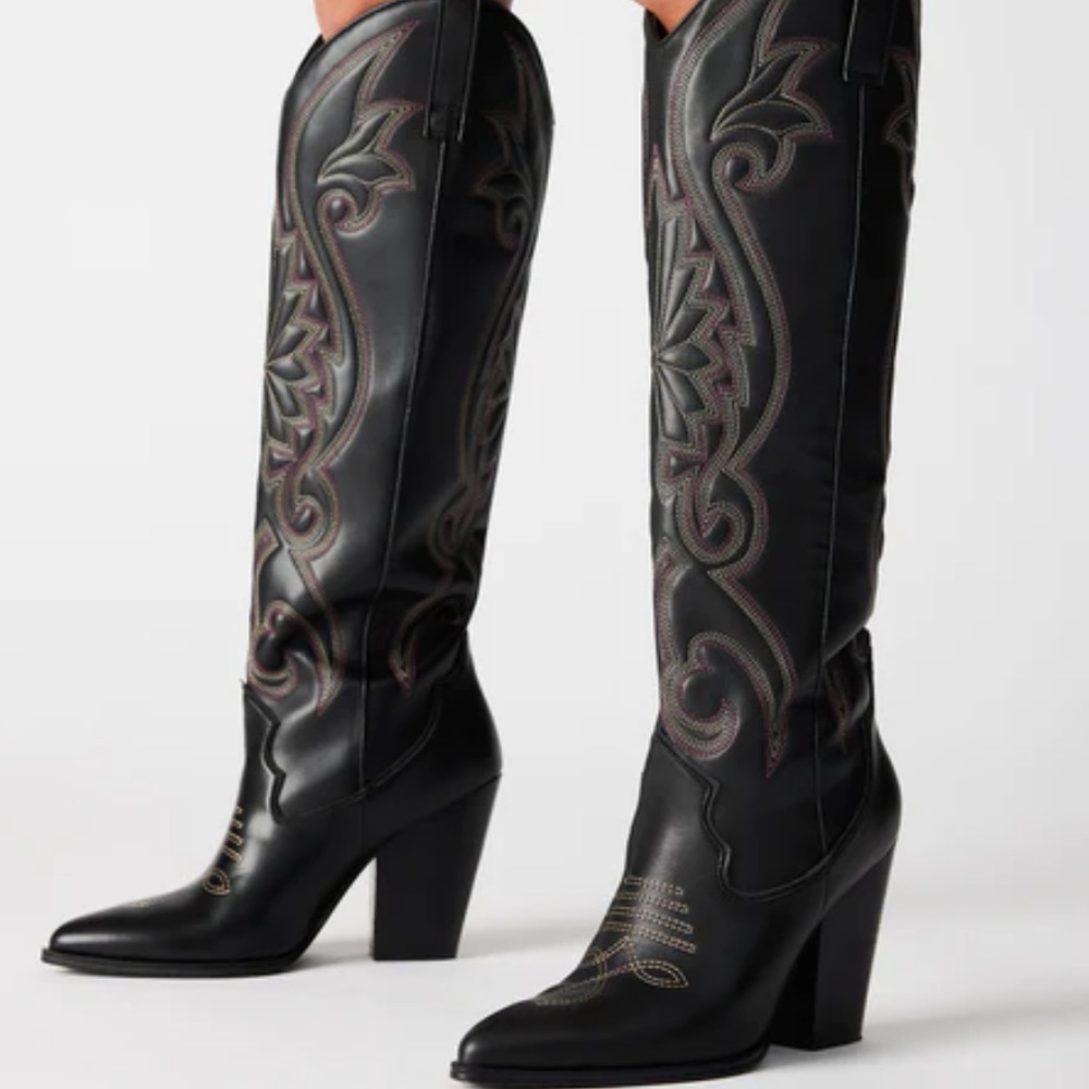 Steve Madden Lasso Black Multi Cowgirl Boot